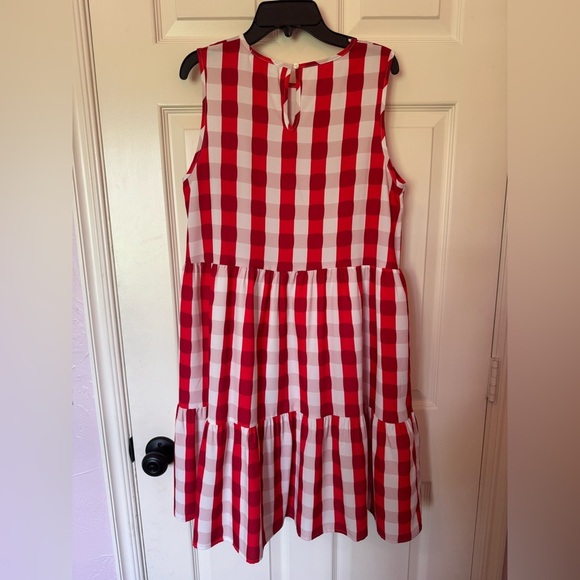 Red and White Checkered Sundress Size M - Picture 2 of 4